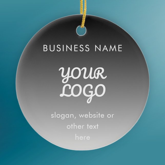 Modern Promotional Logo & Text | Editable Color Ceramic Ornament (Creator Uploaded)