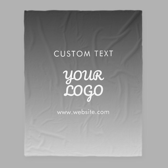 Modern Promotional Logo & Text | Editable Color Fleece Blanket (Creator Uploaded)