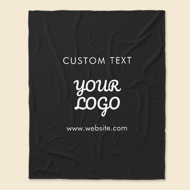 Modern Promotional Logo & Text | Editable Color Fleece Blanket (Creator Uploaded)