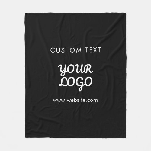 Modern Promotional Logo  Text  Editable Color Fleece Blanket