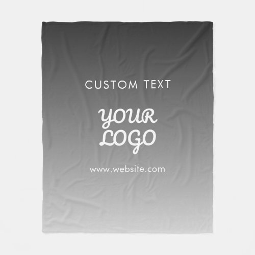 Modern Promotional Logo  Text  Editable Color Fleece Blanket