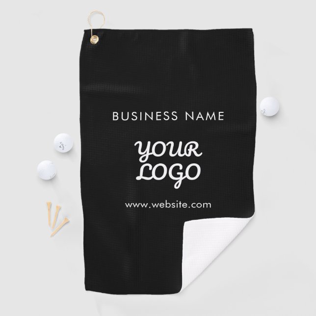 Modern Promotional Logo & Text | Editable Color Golf Towel (InSitu)