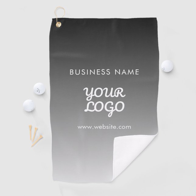 Modern Promotional Logo & Text | Editable Color Golf Towel (InSitu)