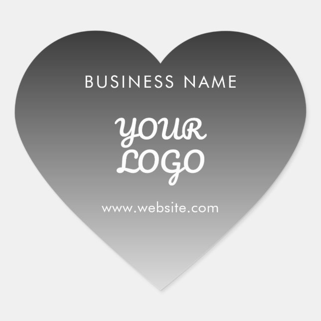 Modern Promotional Logo & Text | Editable Color Heart Sticker (Front)