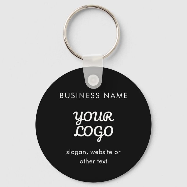 Modern Promotional Logo & Text | Editable Color Keychain (Front)
