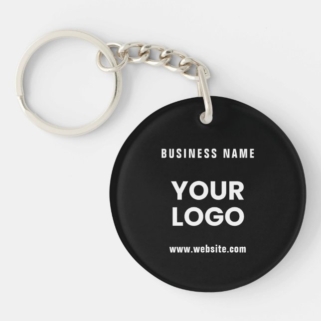 Modern Promotional Logo & Text | Editable Color Keychain (Front)