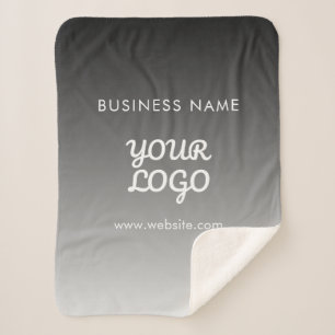 Modern Promotional Logo & Text   Editable Color Sherpa Blanket