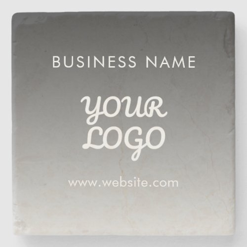 Modern Promotional Logo  Text  Editable Color Stone Coaster