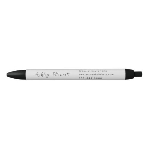 Modern Promotional Script Branding Name Grey Black Ink Pen