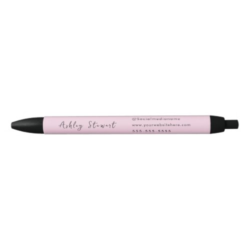 Modern Promotional Script Branding Name Pink Black Ink Pen