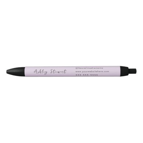 Modern Promotional Script Branding Name Purple Black Ink Pen