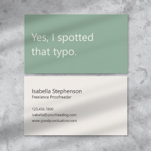 Modern Proofreader Freelance Writing Business Card