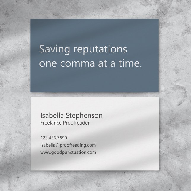 Modern Proofreader Freelancer Minimalist  Business Card (Creator Uploaded)