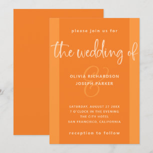 Modern Proposal Papaya Orange Wedding Invitation