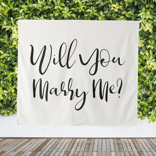 Modern Proposal Sign Will You Marry Me Tapestry