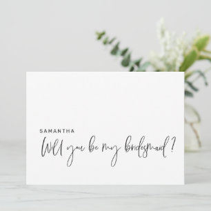 Modern Proposal Will You Be My Bridesmaid Card