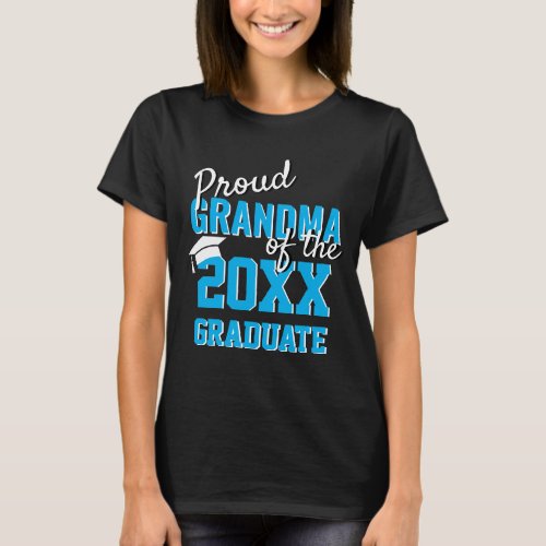 Modern Proud GRANDMA of a 2024 Graduate Blue Black T_Shirt