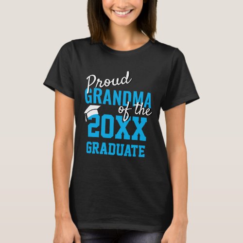 Modern Proud GRANDMA of a 2024 Graduate Blue Black T_Shirt