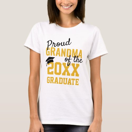 Modern Proud GRANDMA of a 2024 Graduate Golden T_Shirt
