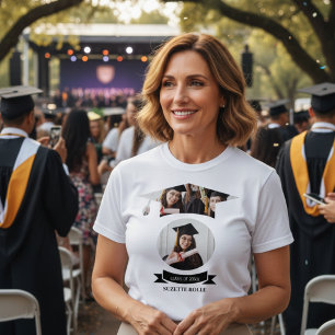 Modern  Proud Mom  Graduation Shirt With Photos