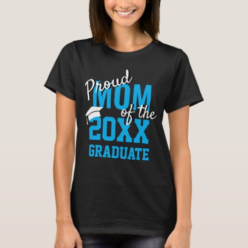 Modern Proud MOM of a 2024 Graduate Blue Black T_Shirt
