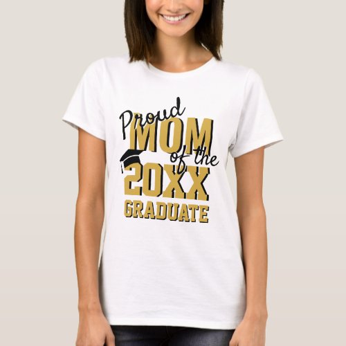 Modern Proud MOM of a 2024 Graduate Golden White T_Shirt