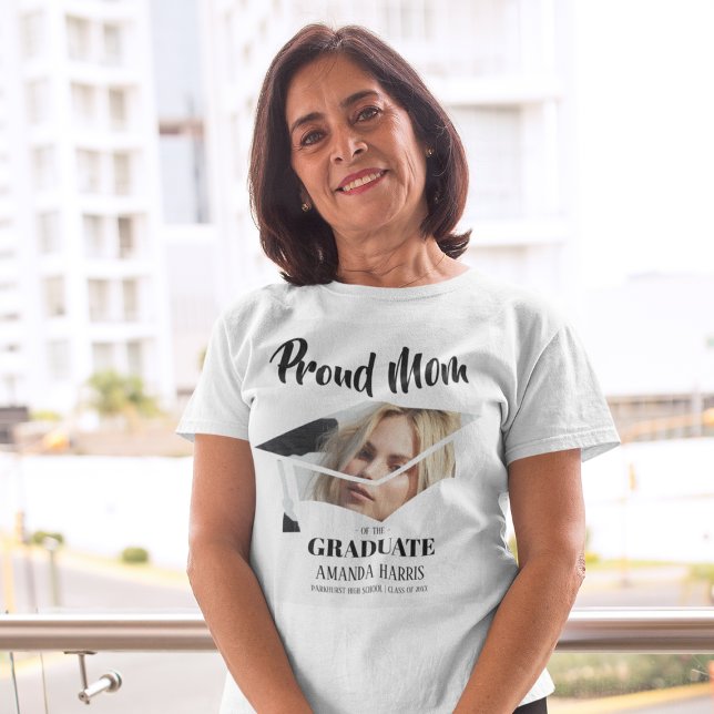 Modern Proud Mom Of The Graduate | Photo T-Shirt (Creator Uploaded)