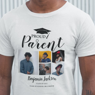Modern Proud Parent 6 Photo Graduation T-Shirt