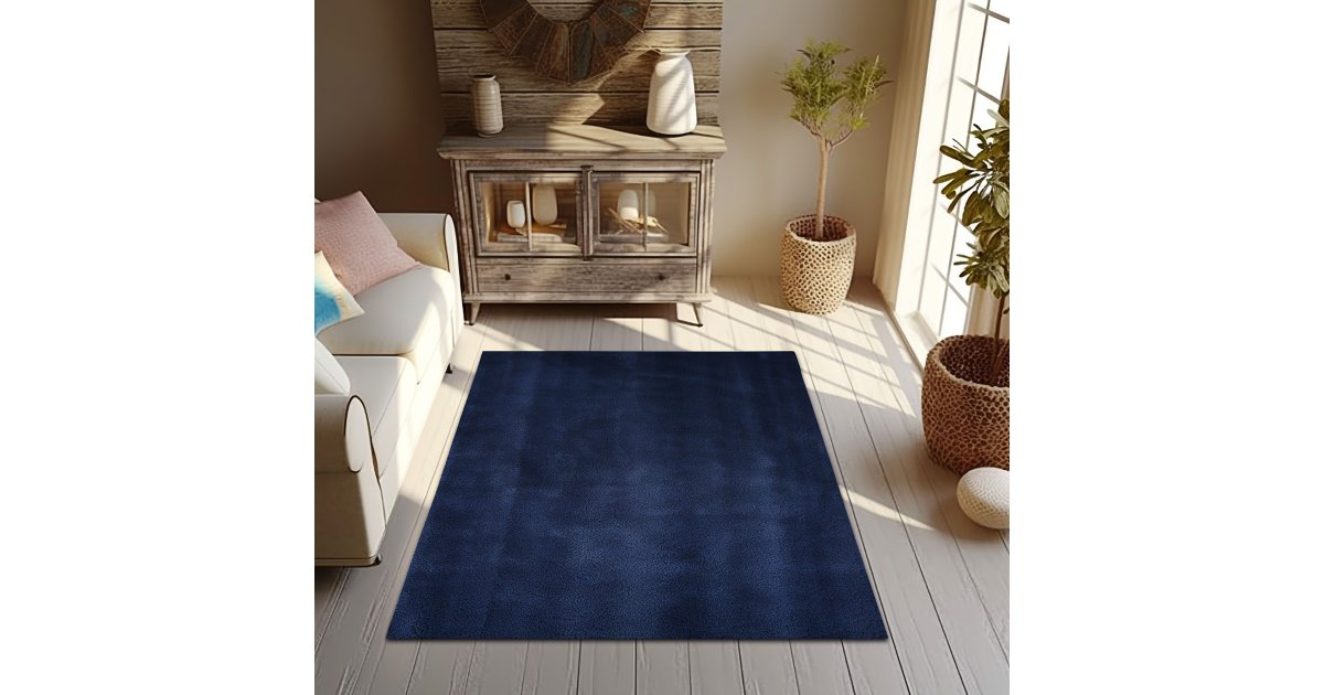 Modern Prussian Blue Area Rug | Zazzle