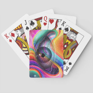Modern Psychedelic Abstract Eye Geometric Style Poker Cards