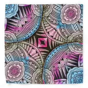 Modern Psychedelic Abstract Tribal Tattoo Pattern  Bandana