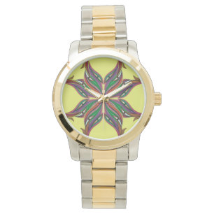 Modern psychedelic mandala- cross watch