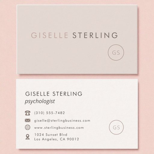 Customizable Modern Psychologist Blush Pink Minimalist Luxury  Business Card