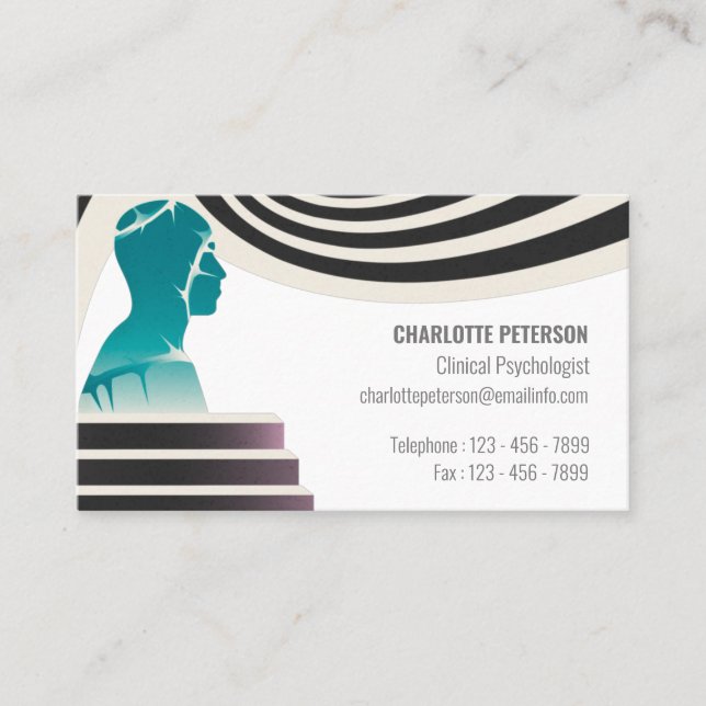 Modern Psychologist & Counselor  Business Card (Front)