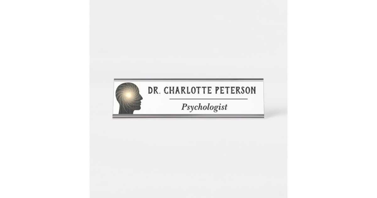 Modern Psychologist Desk Name Plate Zazzle