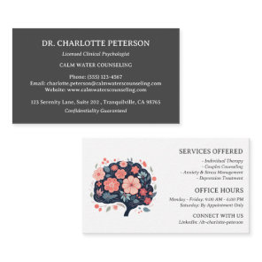 Modern Psychologist Psychotherapy Business Card