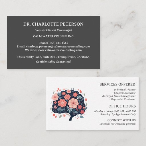 Customizable Modern Psychologist Psychotherapy Business Card