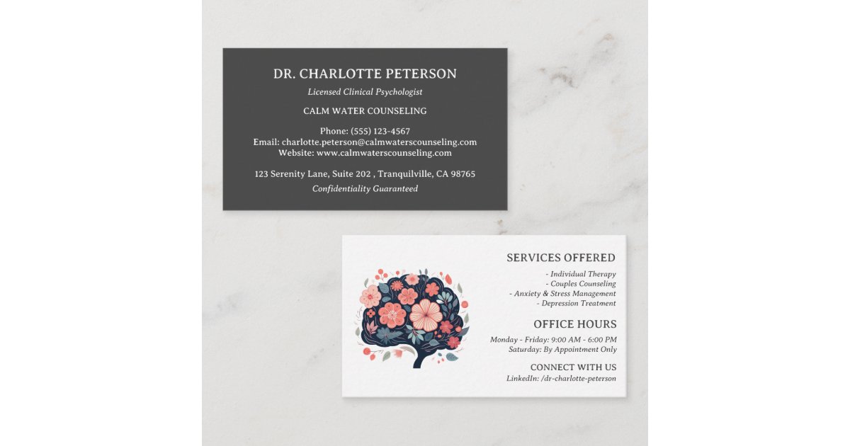 Modern Psychologist Psychotherapy Business Card Zazzle