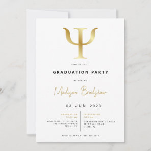 Modern Psychology Graduation Party Invitation