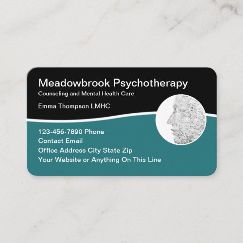 Modern Psychotherapist Mental Health Business Card