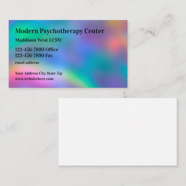Modern Psychotherapy Mental Health Counselor Business Card (Front/Back)