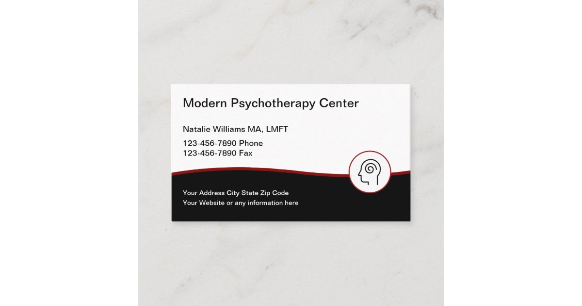Modern Psychotherapy Services Business Card Zazzle
