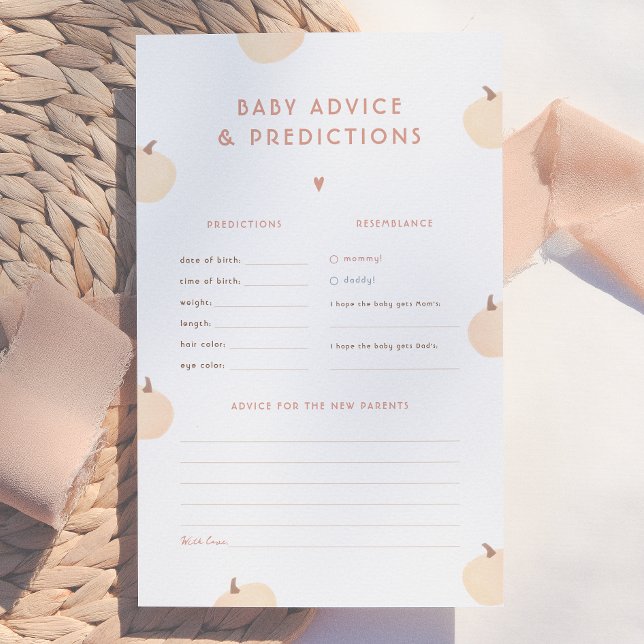 Modern Pumpkin Baby Predictions & Advice Game (Creator Uploaded)
