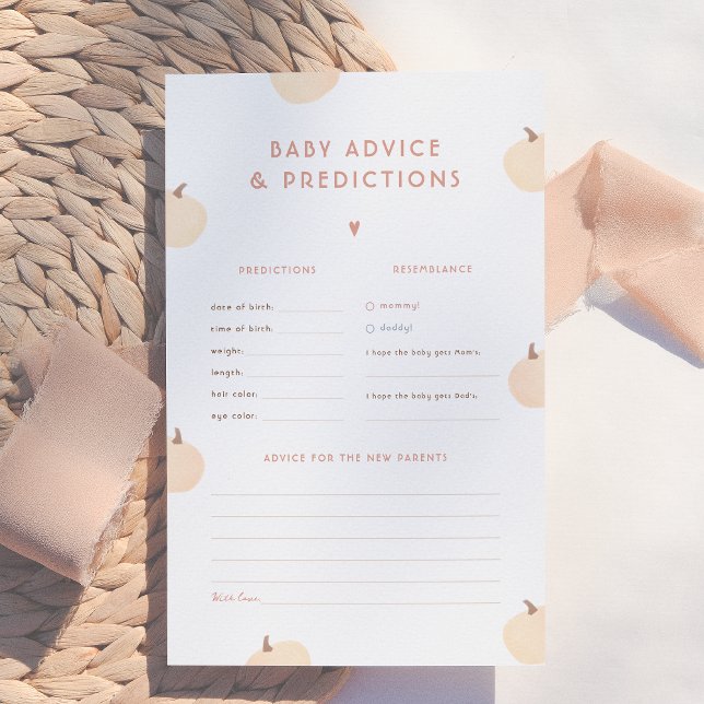 Modern Pumpkin Baby Predictions & Advice Game (Creator Uploaded)