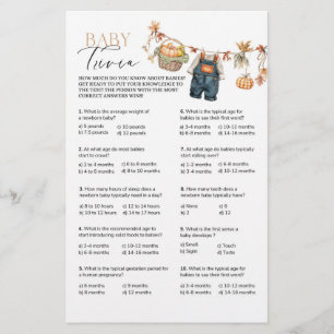 Modern Pumpkin Baby Shower Trivia Game