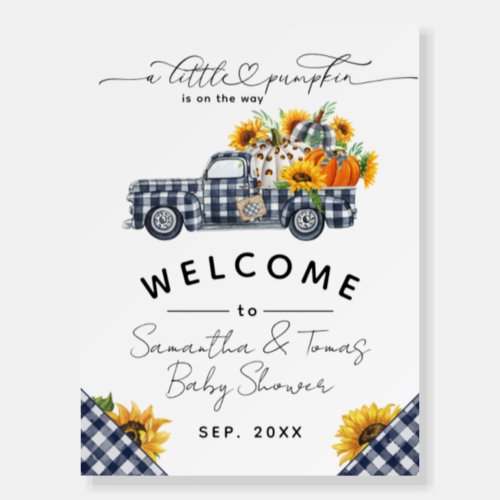 Modern Pumpkin Fall Welcome Baby Shower  Foam Board