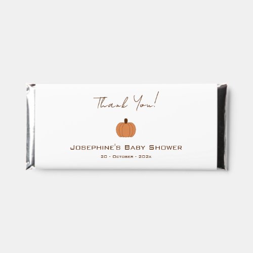 Modern Pumpkin Gender Neutral Baby Shower Hershey Bar Favors