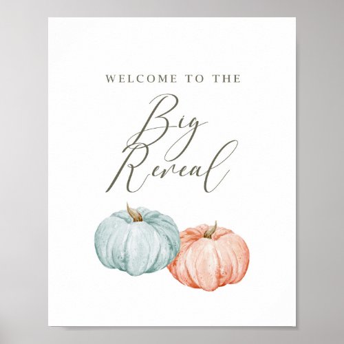 Modern Pumpkin Gender Reveal Fall Welcome Sign