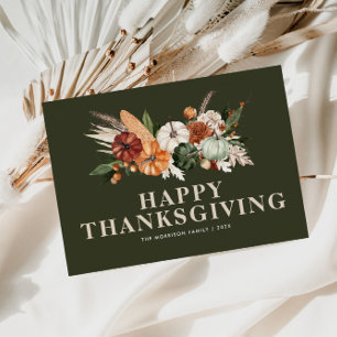 modern pumpkin happy thanksgiving holiday card