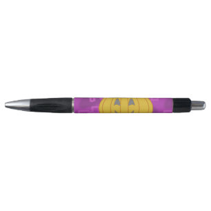 Modern Pumpkin on Purple Geometric Pen